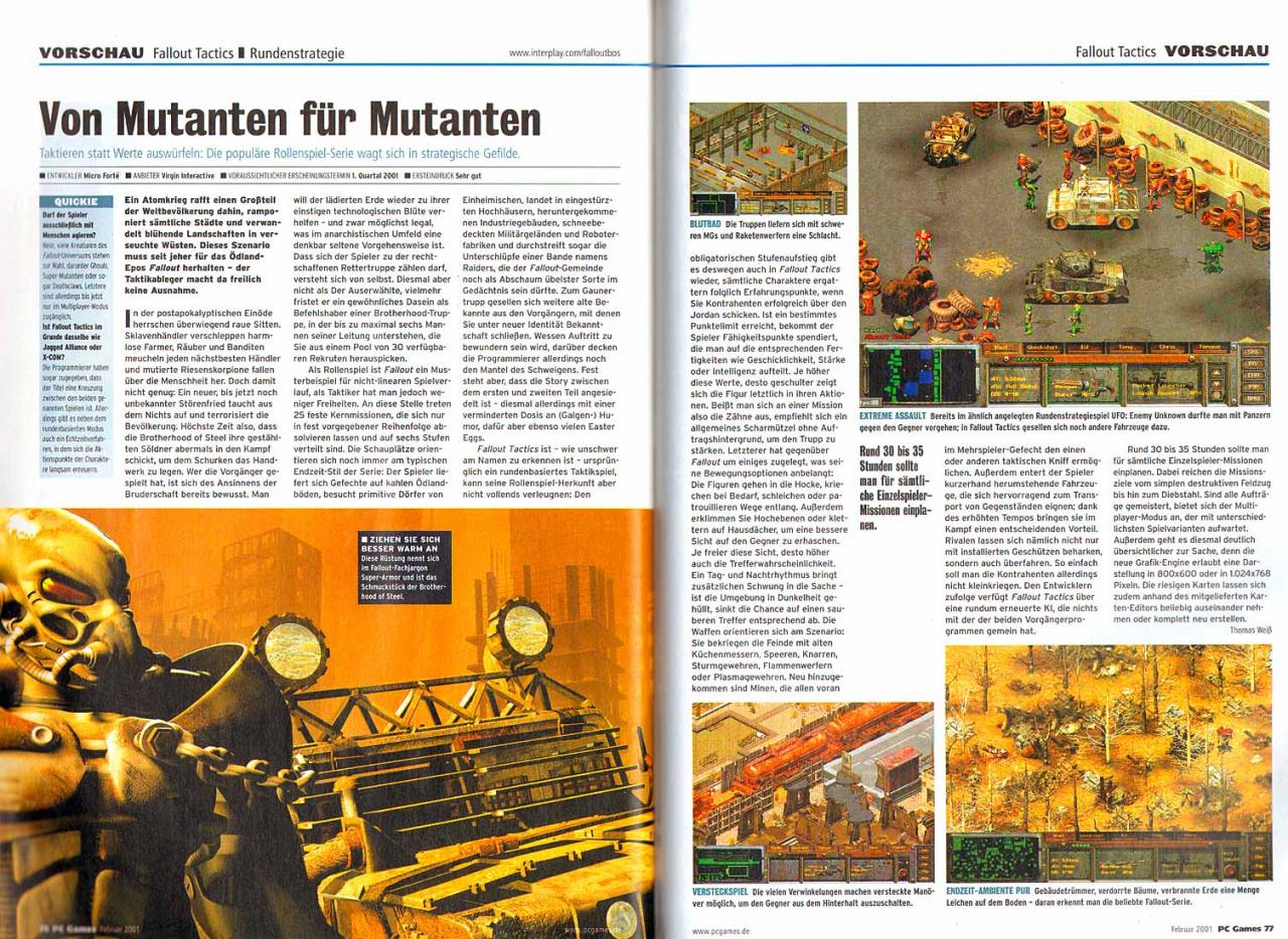 [18/10/2009] Seine Vorschau zu Fallout Tactics.