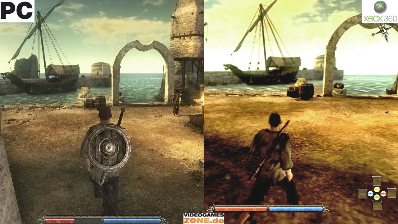 [02/10/2009] Das Rollenspiel Risen im Grafik-Vergleich mit der PC und der Xbox 360-Version. (7)