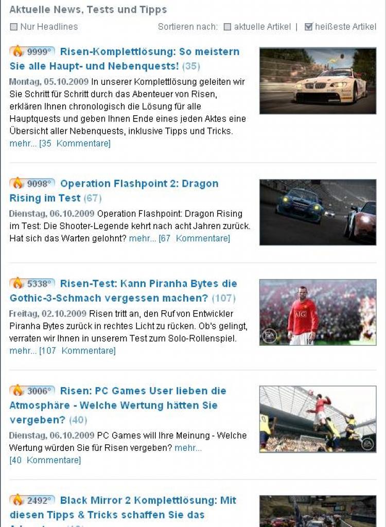 [14/10/2009] Alternativ zur chronologischen Sortierung können Sie nach 