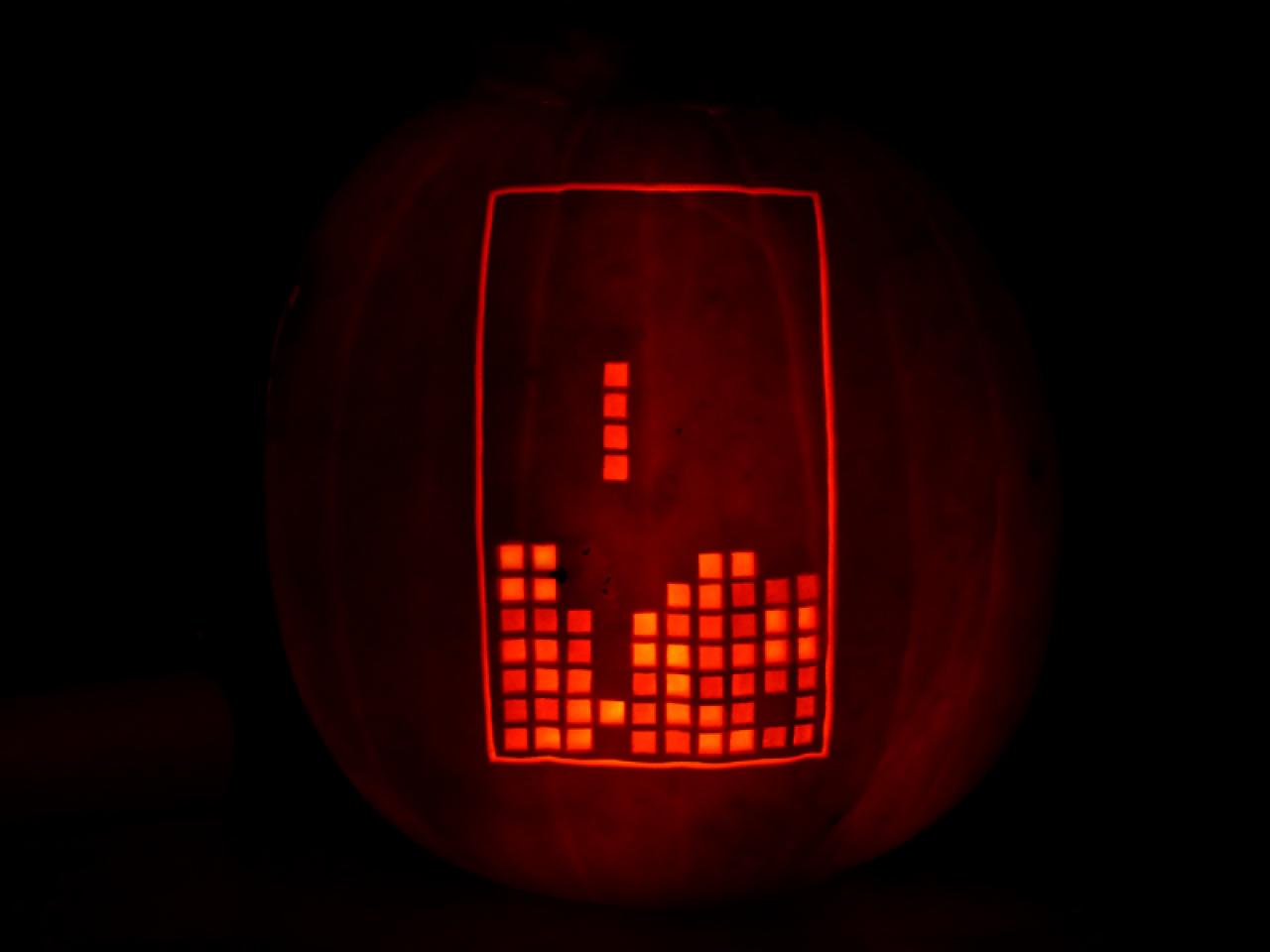 [22/10/2009] Die besten Kürbisse mit Gaming-Design - hier: Tetris.