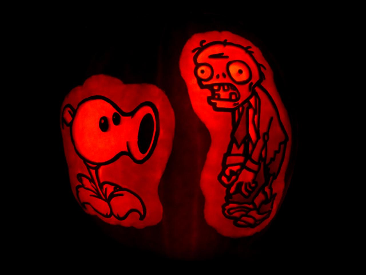 [22/10/2009] Die besten Kürbisse mit Gaming-Design - hier: Plants vs. Zombies.