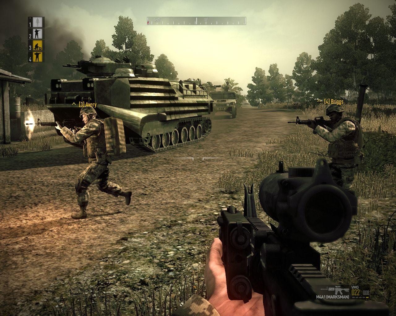 [06/10/2009] In regelmäßigen Abständen stehen Ihnen gepanzerte Fahrzeuge und andere Squads zur Seite.
