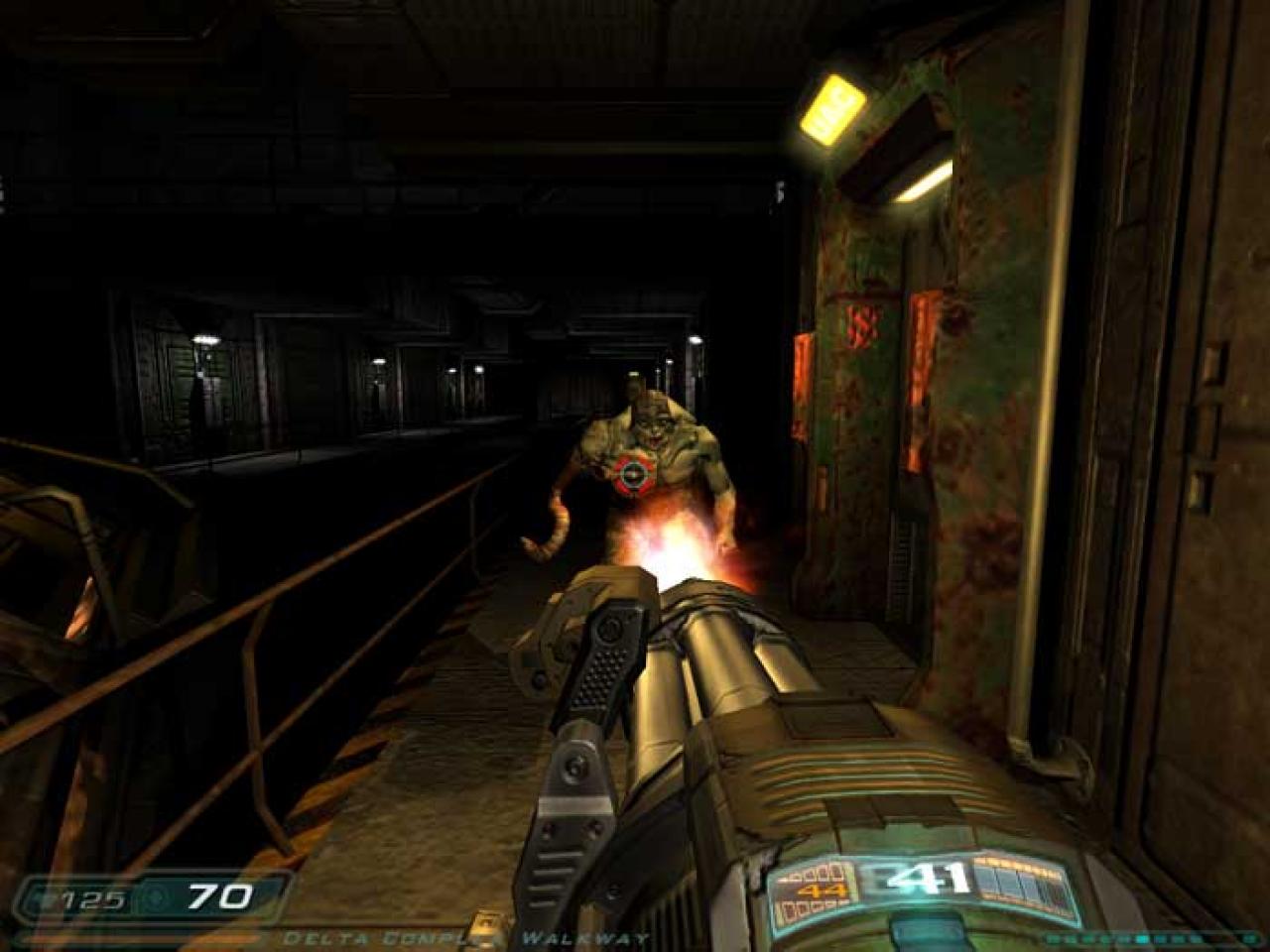 [20/11/2009] Die Chaingun aus Doom 3 eignet sich vor allem, um langsame Gegner zu erledigen, die eine große Angrifffläche bieten. Das Super-Mschinengewehr feuert zwar schnell, aber unkontrolliert.