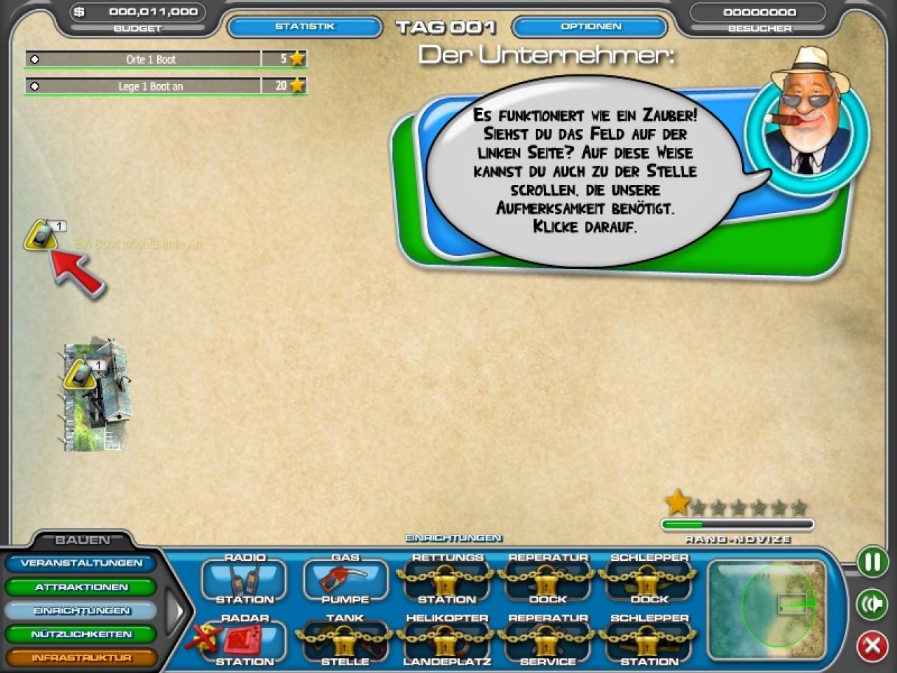 [27/11/2009] An Anfang bekommt der Spieler Hilfe.