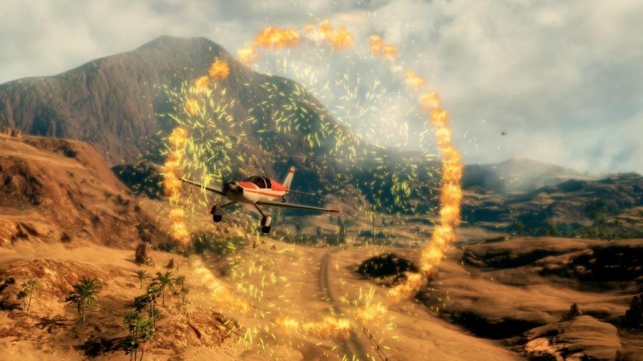 [15/11/2009] Bei Just Cause 2 können Sie eine Bestzeit in einem Flugrennen hinlegen.