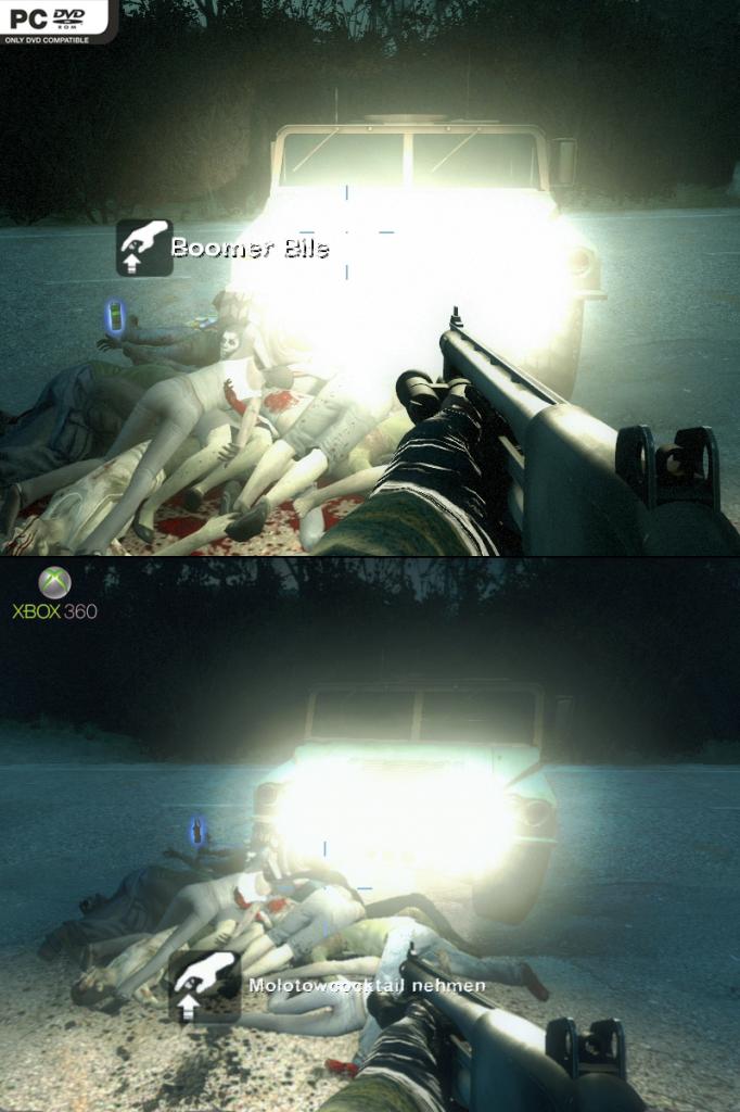 [19/11/2009] Left 4 Dead 2: PC gegen Xbox 36 - Die Licht- und Schatteneffekte sind auf dem PC deutlich ausgeprägter.