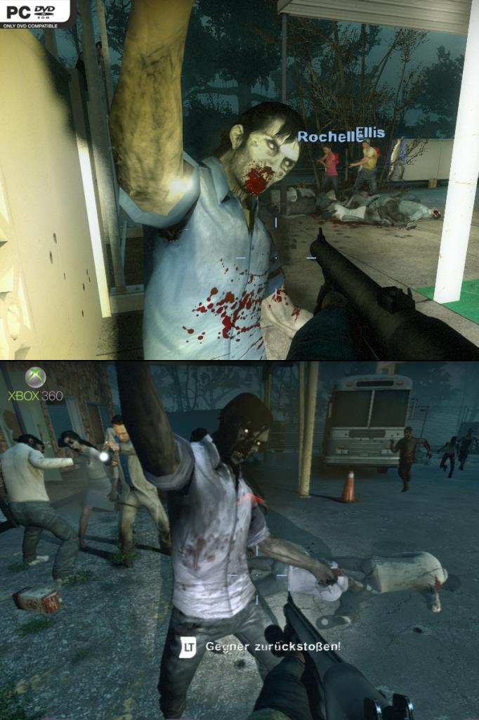 [19/11/2009] Left 4 Dead 2: PC gegen Xbox 36 - In beiden Versionen verschwinden Infizierte nach dem Ableben (siehe unten rechts).