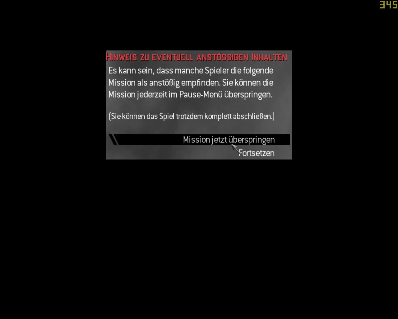 [13/11/2009] Das Spiel warnt Sie vor fragwürdigen Inhalten. Dass Sie eventuell Storydetails verpassen, sagt niemand.