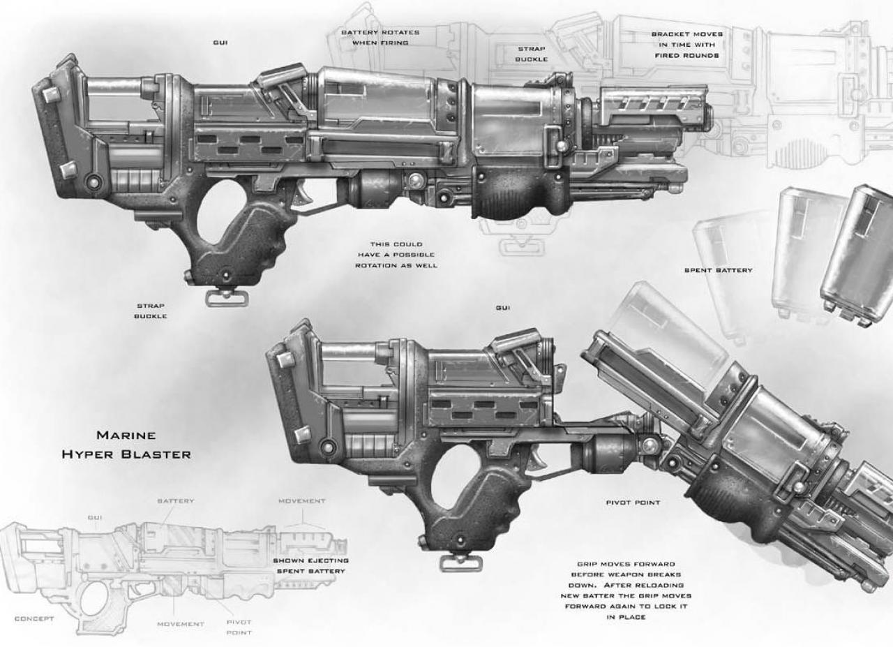 [20/11/2009] Hyperblaster aus Quake 4: Der Hyperblaster verschießt Plasma-Kugeln mit einer enorm hohen Feuerrate und eignet sich deshalb besonders für den Einsatz gegen große Feindgruppen.