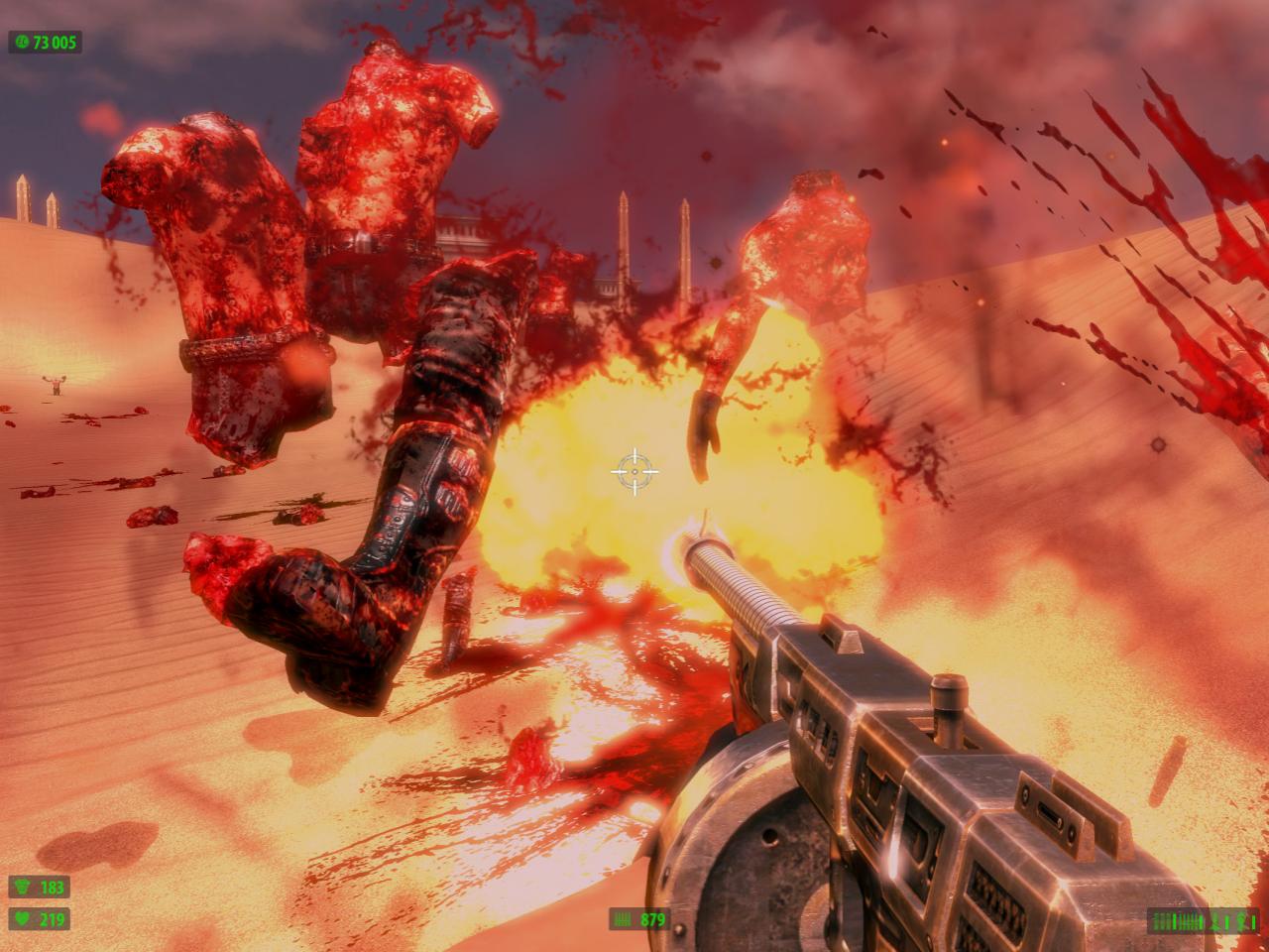 [20/12/2009] Wo geschossen wird, fließt Blut. Gerade die Spiele der Serious Sam-Reihe sind da keine Ausnahme. Bei den Massen an Widersachern hätte der 