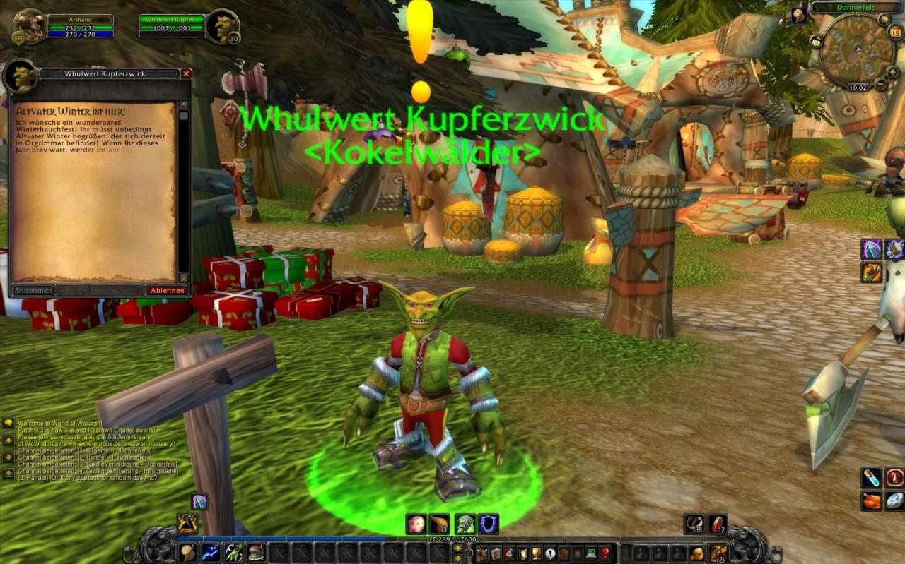 [15/12/2009] So sah das WoW-Weihnachtsfest Winterhauch im Jahr 2009 aus. Auch in diesem Jahr gibt's wieder reichlich zu tun. (8)