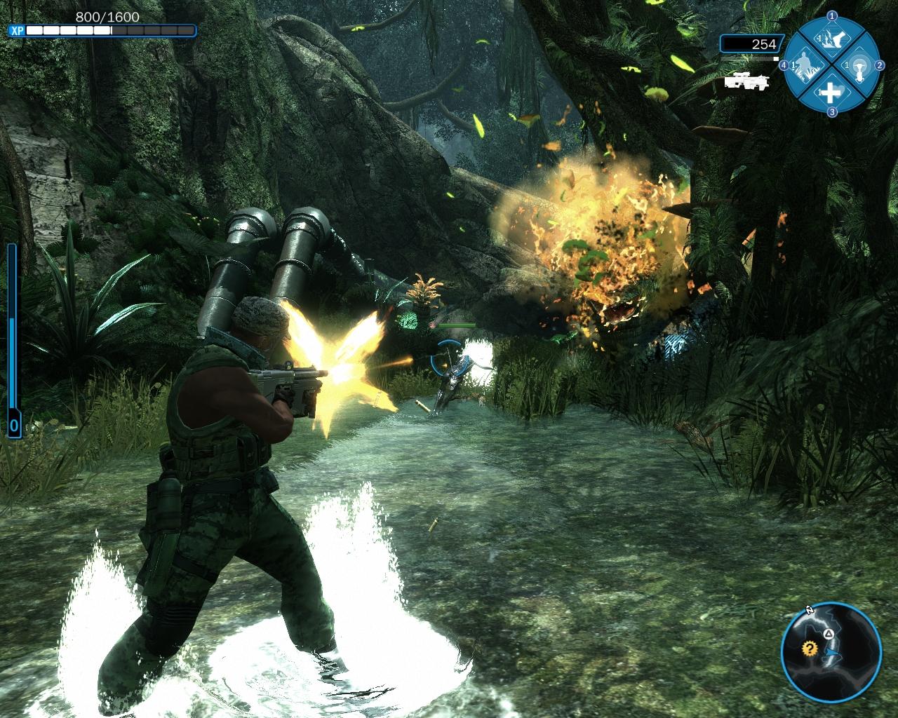 [02/12/2009] Aufseiten der RDA spielt sich Avatar wie ein typischer Third-Person-Shooter.
