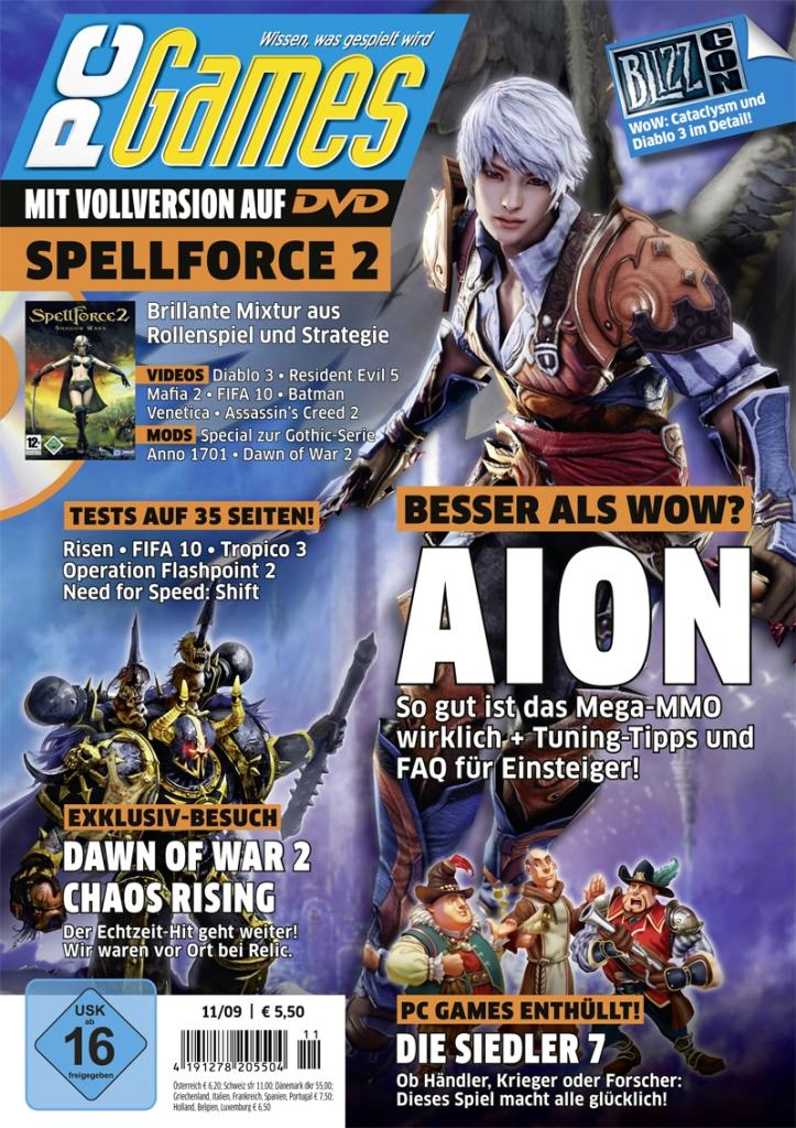 [11/12/2009] PC Games Ausgabe 11/09 - Titelthema: Aion