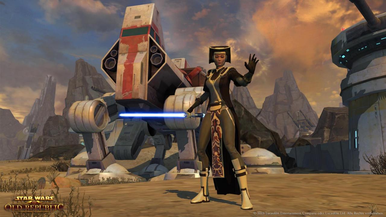 [05/12/2009] Die Jedi-Botschafterin verlässt sich bei ihrer Spezialmission für die Republik ganz auf ihre Machtkräfte: HD-Screenshots zu Star Wars: The Old Republic.
