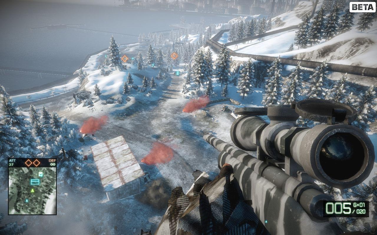 [28/01/2010] [Battlefield: Bad Company 2 - Schnee war hier nur schmückendes Beiwerk. Lediglich Sniper ärgerten sich teilweise über eine verminderte Weitsicht.