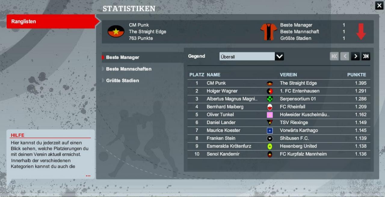 [15/01/2010] Platz 9: Mit 5 erhaltenen User-Stimmen liegt das Manager-Minispiel Fussballfan gleichauf mit dem verrückten Kapi Hospital.