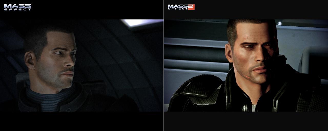 [27/01/2010] Mass Effect (links) gegen Mass Effect 2 (rechts) - Shepard im Detail