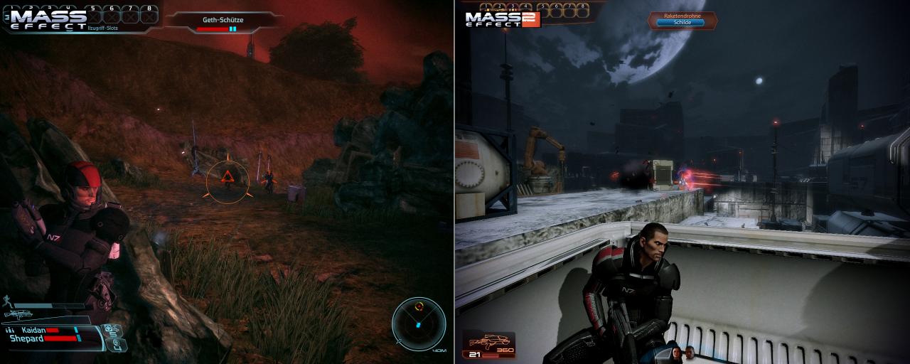 [27/01/2010] Mass Effect (links) gegen Mass Effect 2 (rechts) - Außen-Areale