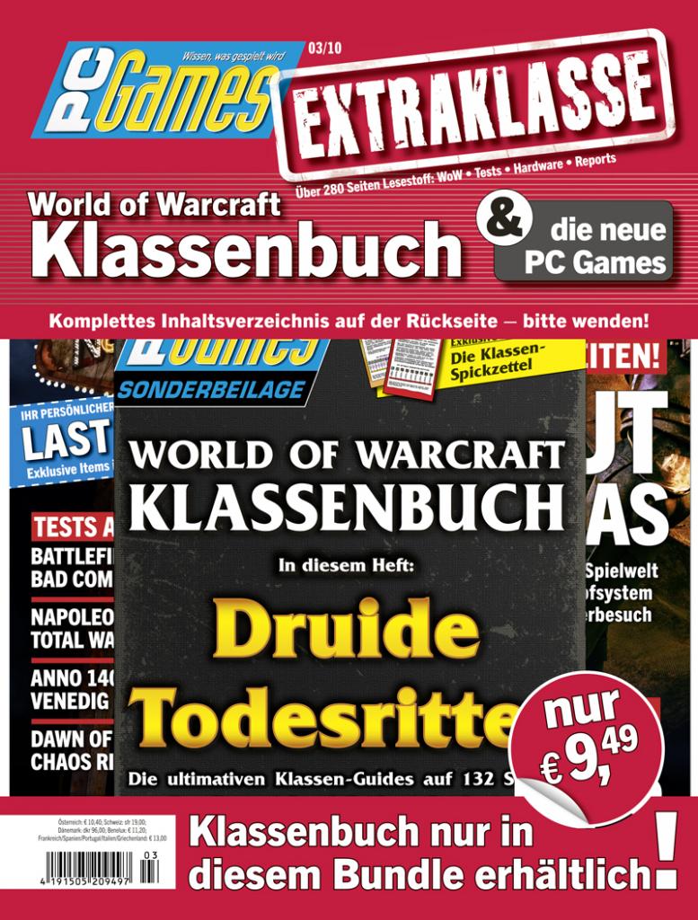 [19/02/2010] Nur im März und nur im Paket mit der PC-Games-Magazin-Ausgabe: Das begehrte Klassenbuch zu den WoW-Klassen Druide und Todesritter wurde komplett überarbeitet und aktualisiert.