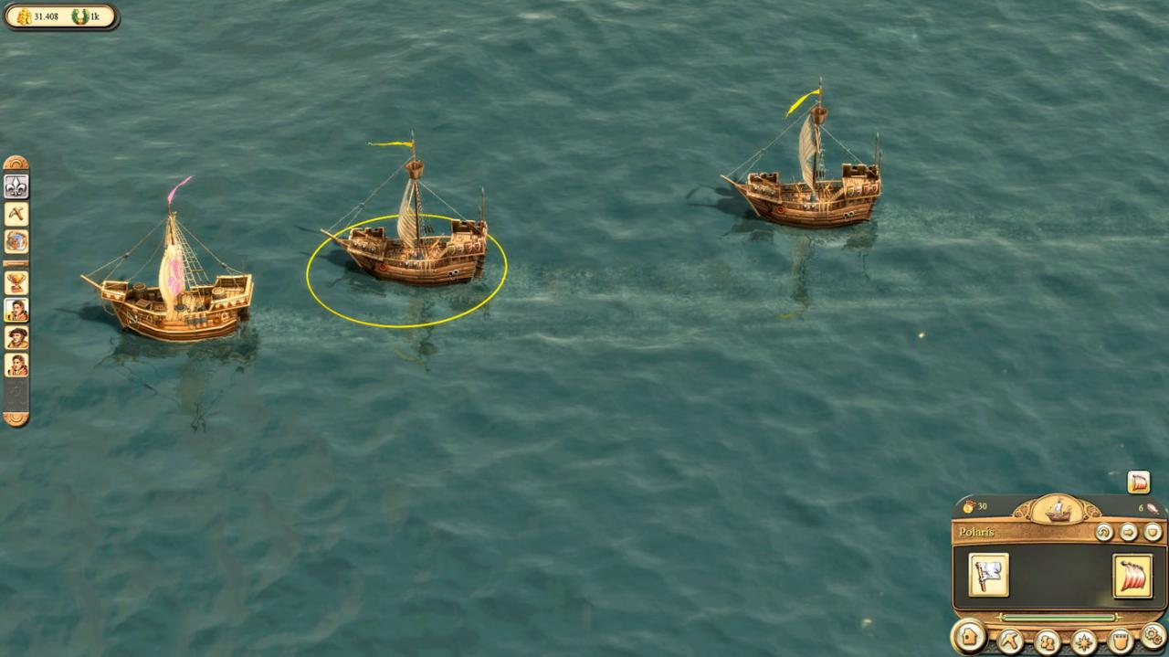 [04/03/2010] Anno 1404 Venedig: Stellen Sie Ihren Handelsschiff enAngriff skoggen zur Seite, um sie zu beschützen.