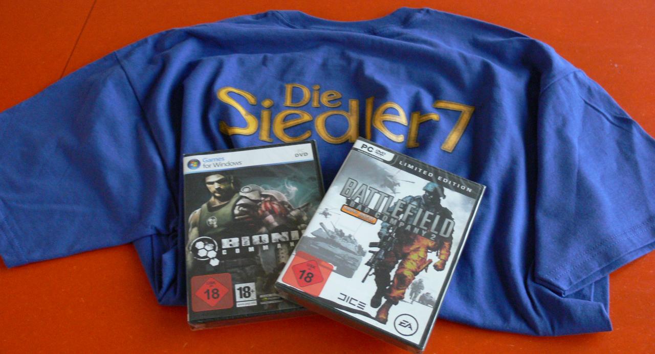 [26/03/2010] Zweiter Preis: PC-Spiel Battlefield: Bad Company 2, PC-Spiel Bionic Commando und Siedler 7 T-Shirt