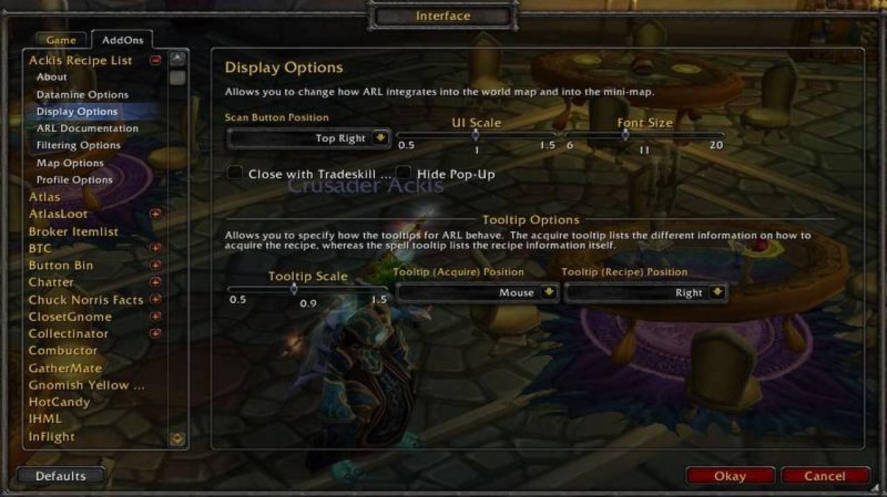 [12/03/2010] Ackis Recipe List für World of Warcraft.