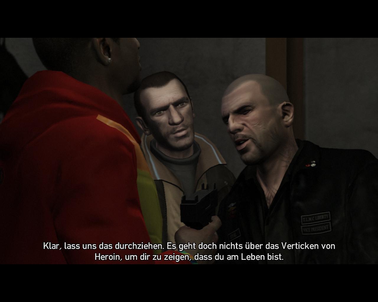 [14/04/2010] Erkennen Sie den Herren in der Mitte? Das ist Niko Bellic, der Held aus dem Hauptspiel. Immer wieder verknüpfen die Entwickler geschickt verschiedene Handlungsstränge.