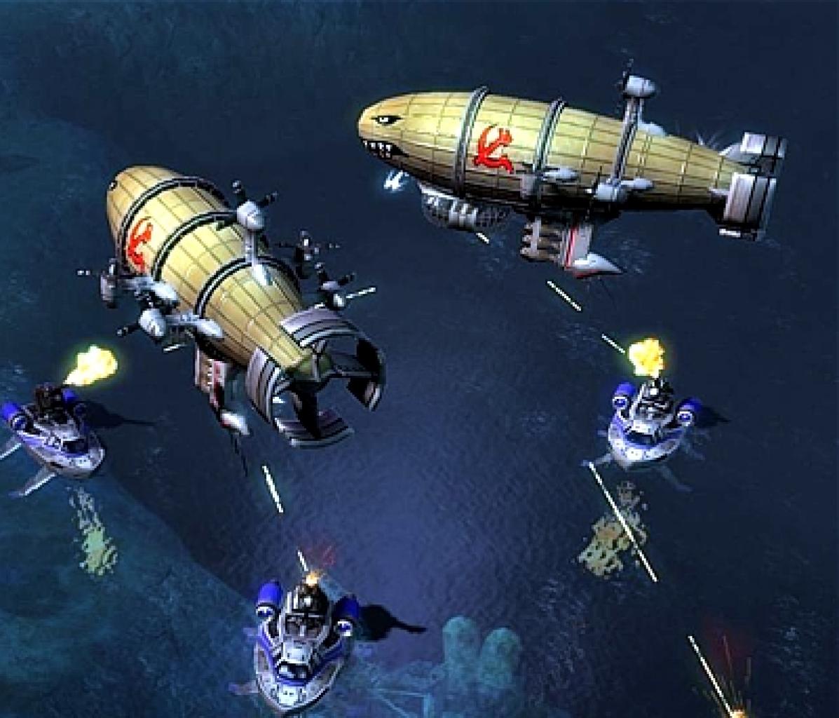 [19/05/2010] PC: Im Bild seht ihr die detailliert dargestellten Zeppelin-Bomber aus Command & Conquer: Alarmstufe Rot 3. 