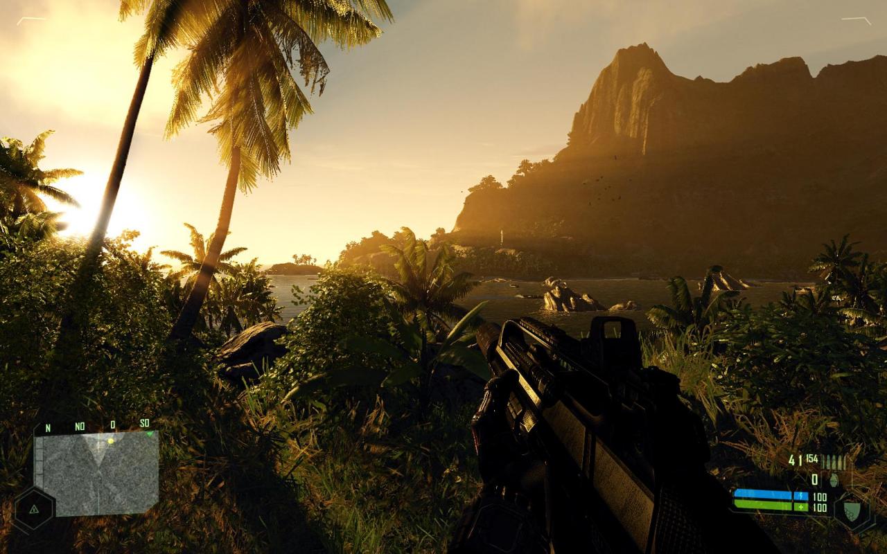[27/05/2010] Auch im Crysis-Universum wird es dunkel. Detaillierte Schattenspiele lassen abendliche Urlaubs-Atmosphäre aufkommen.
