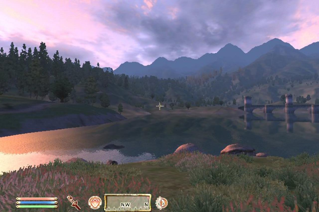 [27/05/2010] Waldlandschaften vor Gebirgshintergründen gibt es bei The Elder Scrolls: Oblivion reichlich.