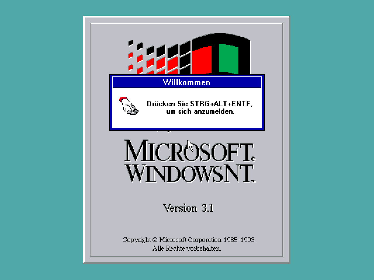 Windows 3.1 Anmeldefenster