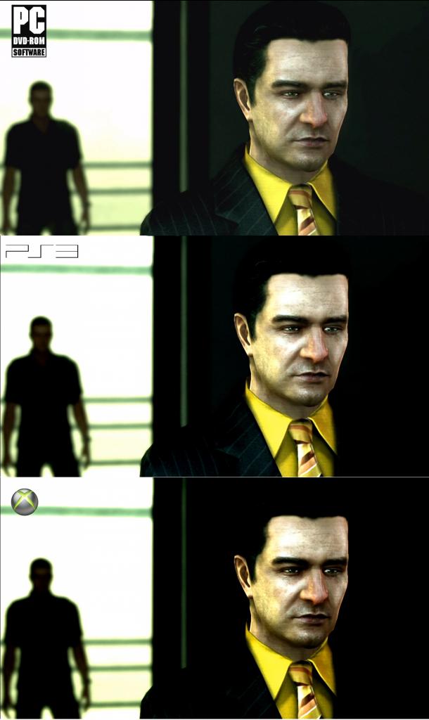 [28/05/2010] Alpha Protocol im Grafikvergleich - PC (oben) vs. Playstation 3 und Xbox 360 (unten).