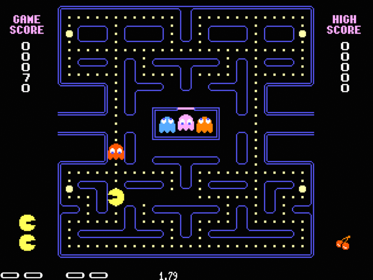[18/05/2010] Beim Thema Essen darf der gute Pacman natürlich nicht fehlen. Der gefräßige Kreis hat nämlich sehr eigenartige Vorlieben: er mag besonders verängstigte Geister, und auch mal Kirschen. Wie Kirschen und Geister zusammenhängen ist uns nicht ganz klar, klingt aber auf jeden Fall gesünder als Fast Food.