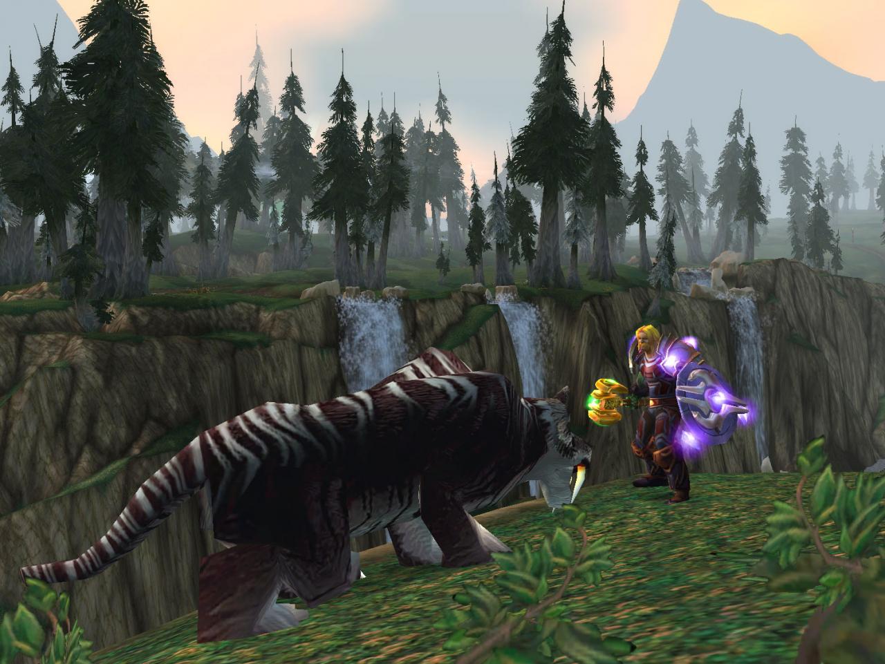 [27/05/2010] Auch World of Warcraft bietet Naturimpressionen - hier mit Wasserfällen vor grünem Umland.