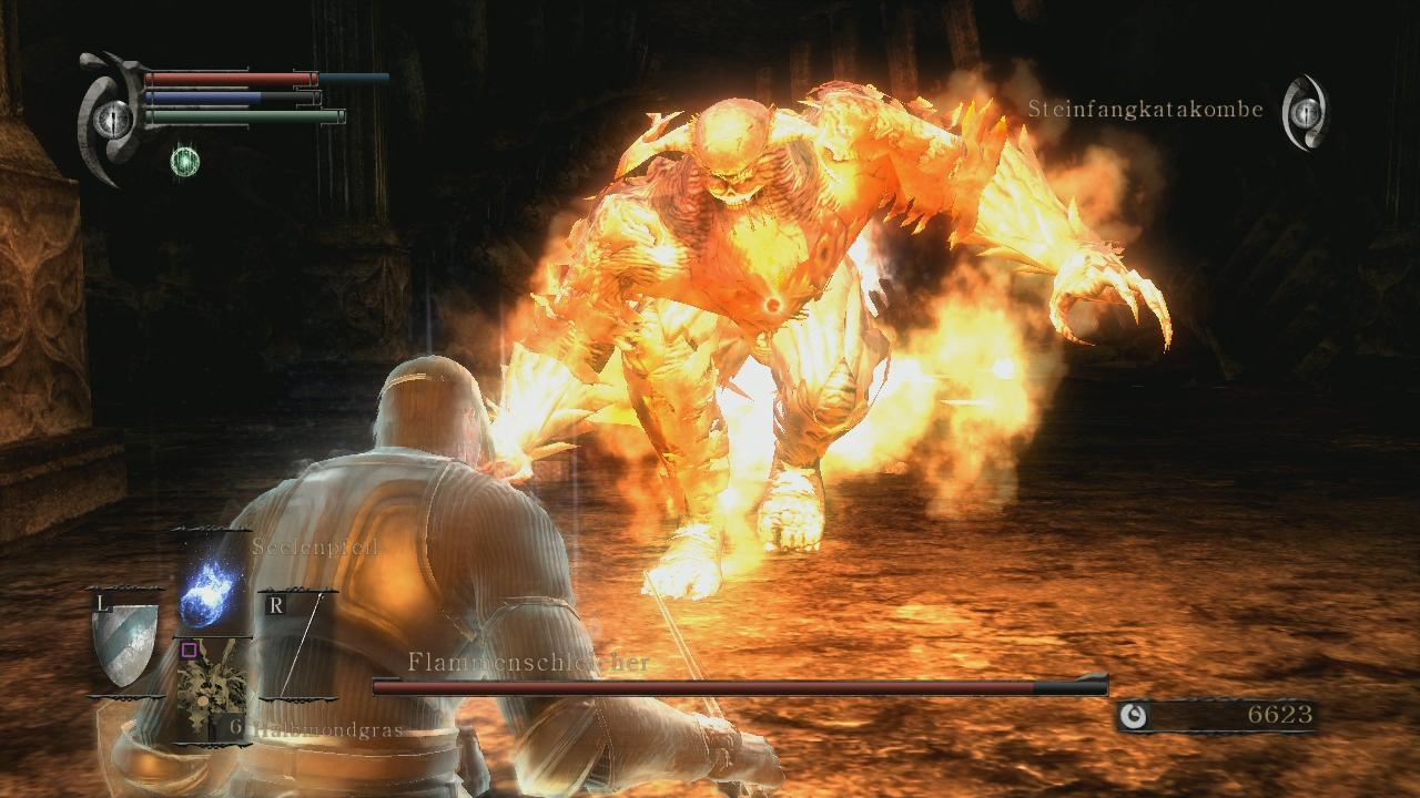 [29/06/2010] Platz 2: Demons Souls - Der Flamelurker schafft es auf Platz 2 unserer Charts. Der brennende Dämon ist ein echtes Monster und alles andere als gut gelaunt. Mit seinen machtvollen Attacken schickt er den unvorsichtigen Spieler schnell auf die Matte.