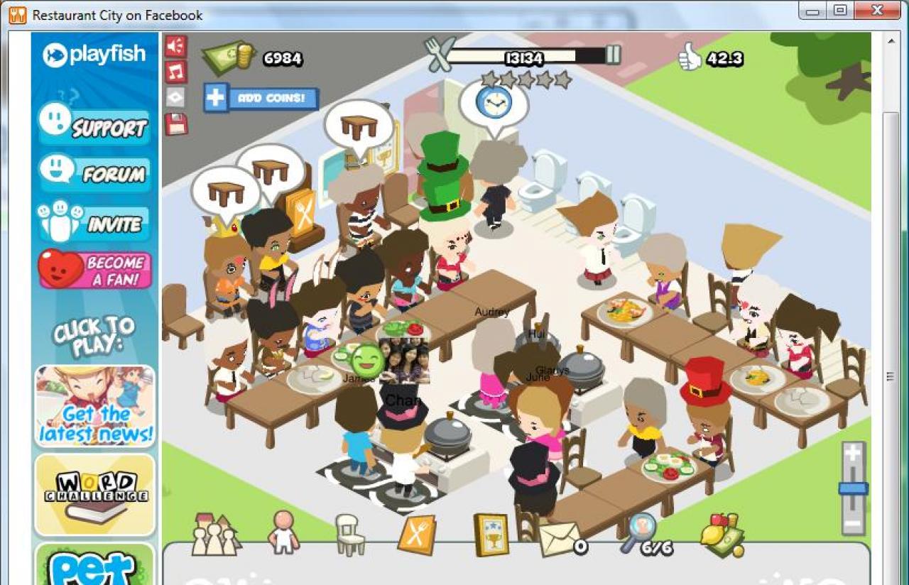 [30/06/2010] Platz 12: Restaurant City - 13,95 Millionen Spieler wagen sich an ihr eigenes Restaurant.