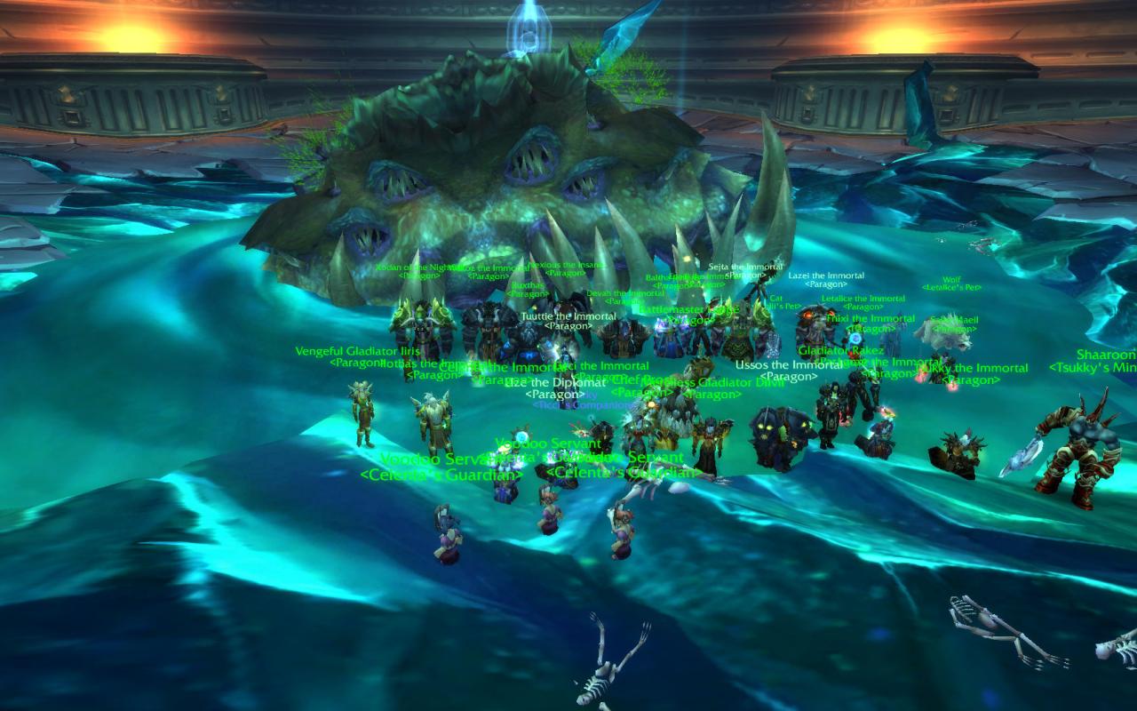 [01/06/2010] Platz 1:ParagonDer erste Platz geht an die finnische Gilde Paragon. Sie spielt auf dem Server Ligtning's Blade und war weltweit die erste Gilde, die in World of Warcraft: Wrath of the Lich King den Lichkönig besiegen konnte.