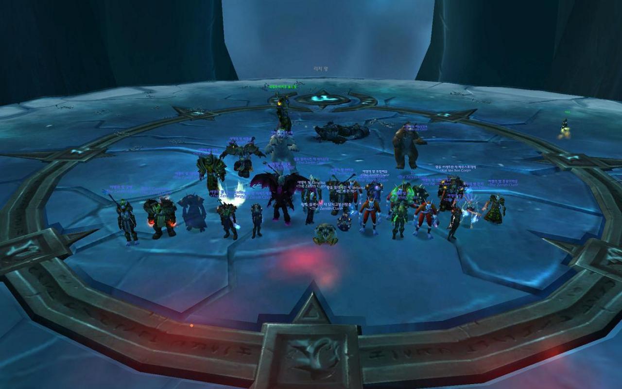 [01/06/2010] Platz 5:The Zenith ClanDie südkoreanische Gilde The Zenith Clan spielt auf dem Server Tirion und schaffte es unter anderem weltweit als fünfte Gruppierung, den Lich König (25 Mann) zu legen.