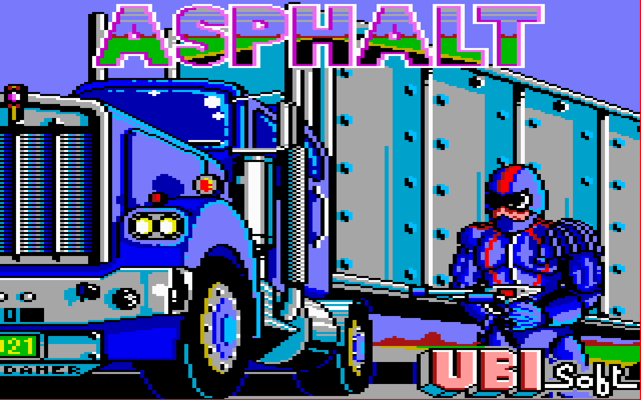 [13/07/2010] (1987) Asphalt, Ubisoft[br] Auch Ubisofts Erfolgsgeschichte begann mit kleineren Projekten. Noch bevor der französische Publisher in die große weite Welt zog und sich anschließend in über 20 Ländern niederließ, verdiente man sich das Geld mit simplen Action -, Adventure - und Rollenspielen. Asphalt war so ein Titel. Der Spieler hatte die Aufgabe einen bewaffneten Truck sicher ans Ziel zu geleiten.