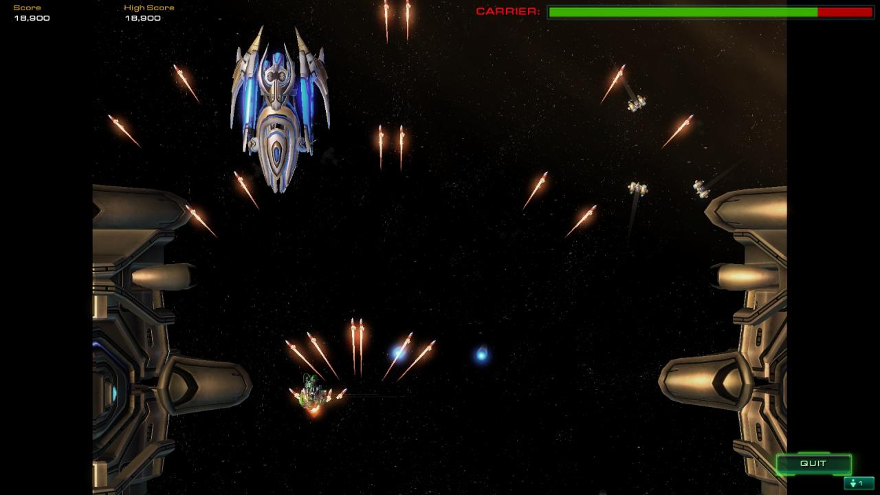 [30/07/2010] Arcade: Ein Klick auf den Spielautomaten startet das witzige Minispiel The Lost Viking, das Blizzard als Beweis für die Leistungsfähigkeit des Editors eingebaut hat. Es handelt sich um einen klassisch-kniffligen Vertikal-Shooter, in dem man Raumschiffe wegballern und Upgrades aufsammeln muss. 