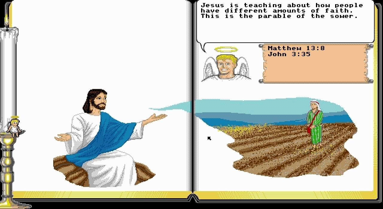 [08/07/2010] Bible Builder erschien 1992 für DOS. Das Spielprinzip war denkbar einfach, bestand es doch lediglich aus einem Quiz rund um das Neue und Alte Testament. Falsche Antworten ließen eine Kerze ausgehen...