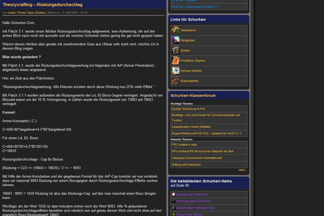 [28/07/2010] Attribute - Die Attributswerte lassen sich mit Cataclysm leichter ermitteln. Ein Rückschlag für alle Teorycrafter, die auf Fachsimpeleien wohl bald verzichten müssen.