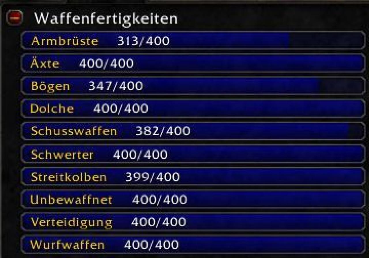 [28/07/2010] Waffenfertigkeit - Mit Cataclysm wird die Waffenfertigkeit komplett gestrichen. Damit darf man sich von einem echten Rollenspiel-Feature verabschieden.