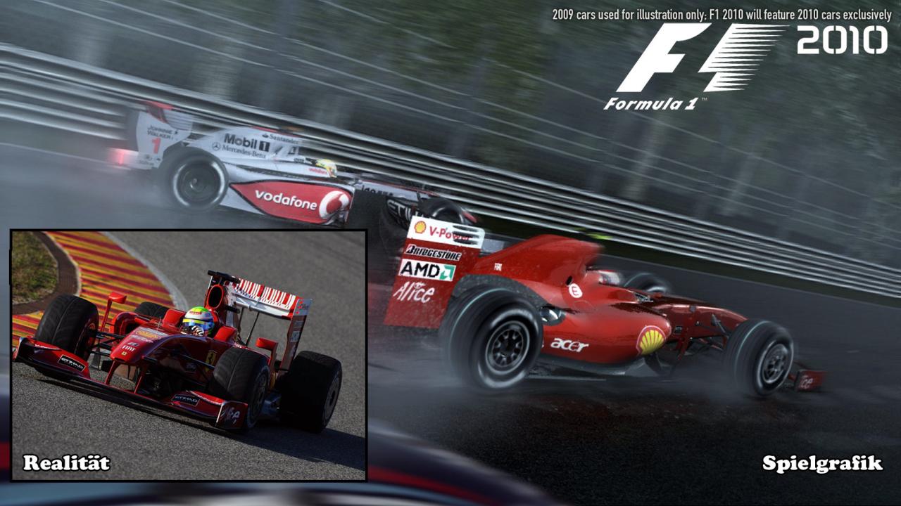 [17/08/2010] Die Rennwagen aller Teams (hier: Saison 2009) wurden im Spiel bis ins kleinste Detail nachempfunden (Szene aus F1 2010).
