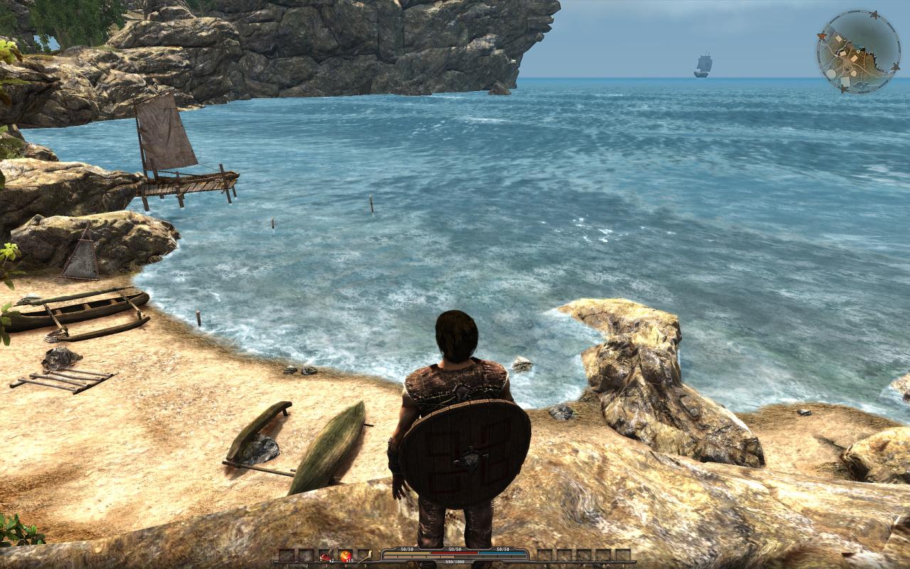 [24/09/2010] Arcania: Gothic 4 - Auch wenn der vierte Teil der Gothic-Reihe viele Fans nicht überzeugen konnte, so konnte das Rollenspiel doch zumindest grafisch glänzen. Das Meer und die Strände bilden keine Ausnahme.
