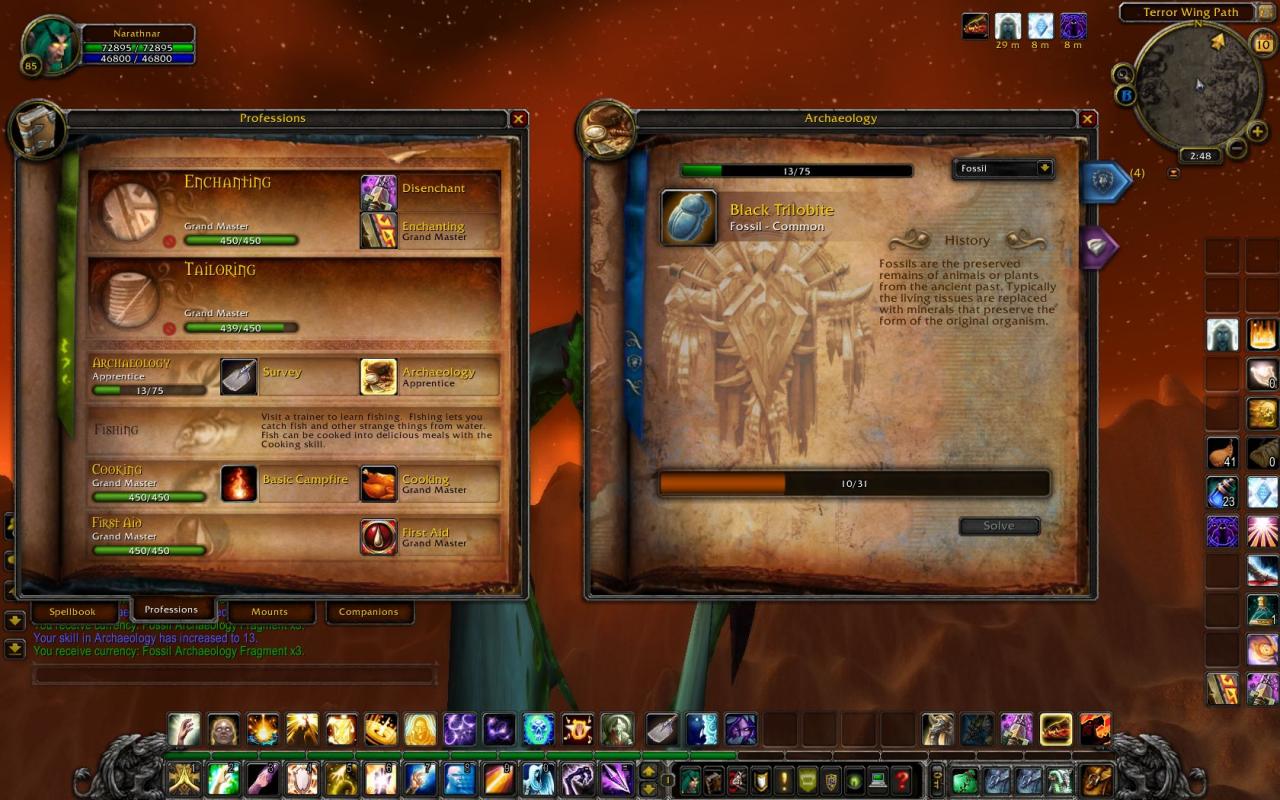 [10/09/2010] WoW Cataclysm: Archäologie - Spätere Artefakte benötigen stetig mehr Fragmente.