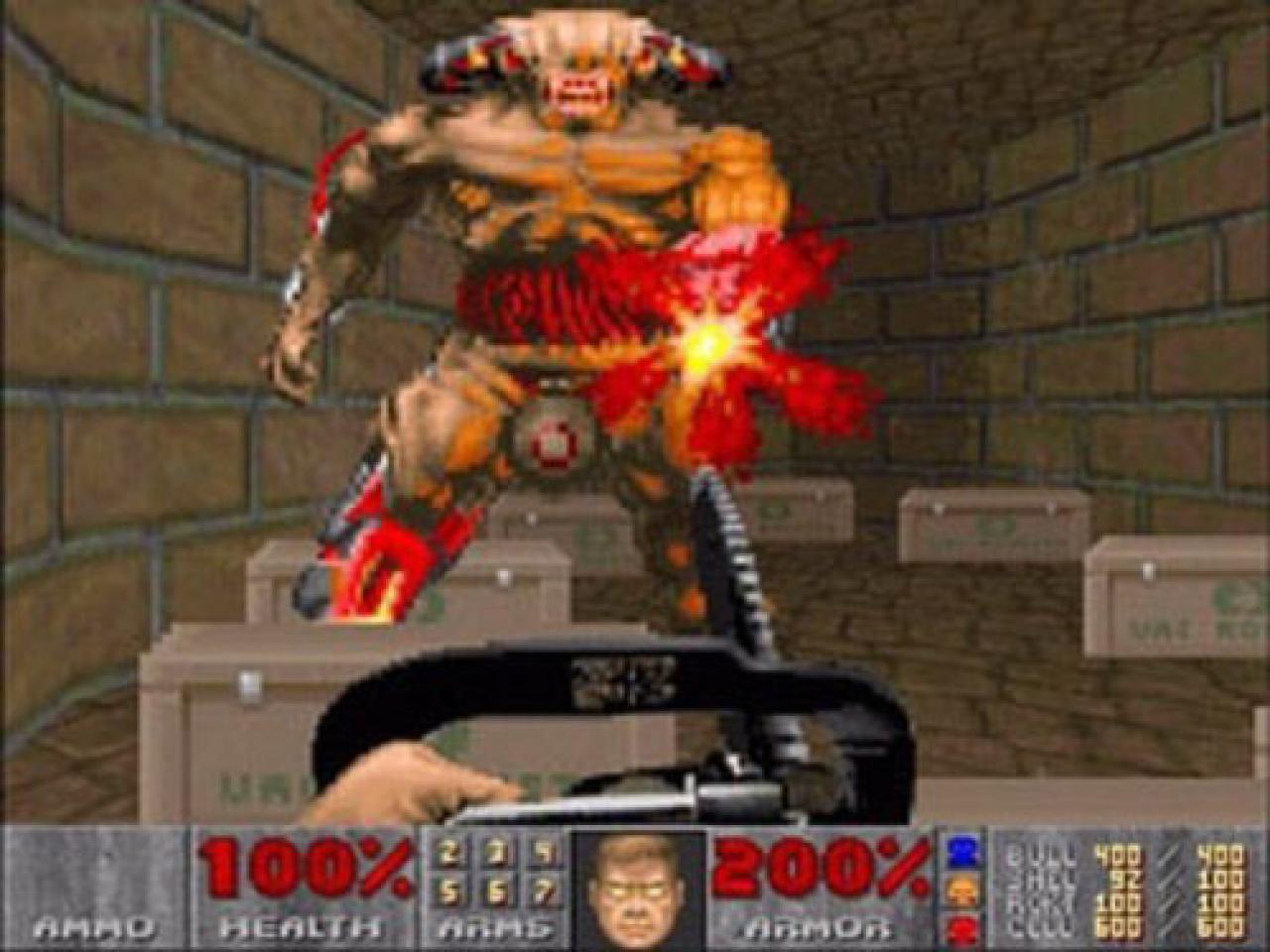 [29/09/2010] (1993) Doom, id Software[br]Mit dem Ego-Shooter Doom gelang id Software der endgültige Durchbruch. Die 3D-Grafik setzte Maßstäbe, in puncto Waffendesign schneiden sich auch heute viele Hersteller ein Scheibchen ab. In Deutschland geriet der Titel aufgrund expliziter Gewaltdarstellung in das Visier der BPjM und landete wenig später auf dem Index. 