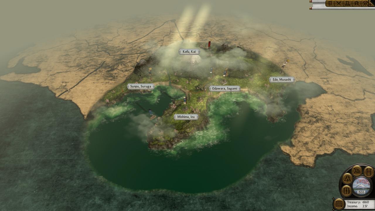 [10/09/2010] Die taktische Karte von Total War: Shogun 2 wurde grafisch aufpoliert. So gut sah sie bisher in keinem Teil der Serie aus. Und keine Angst: auch wenn Sie nur in Japan kämpfen, die Map ist riesig!
