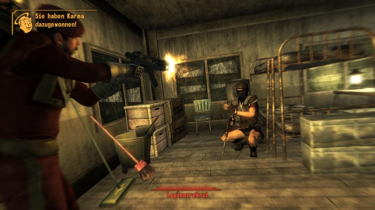 [22/10/2010] In Nelson stürmen wir die Baracke und töten den Legion-Anführer Totes Meer. Vorsicht: Zu beiden Seiten der Tür haben sich seine Leibwächter positioniert und nehmen uns aufs Korn.