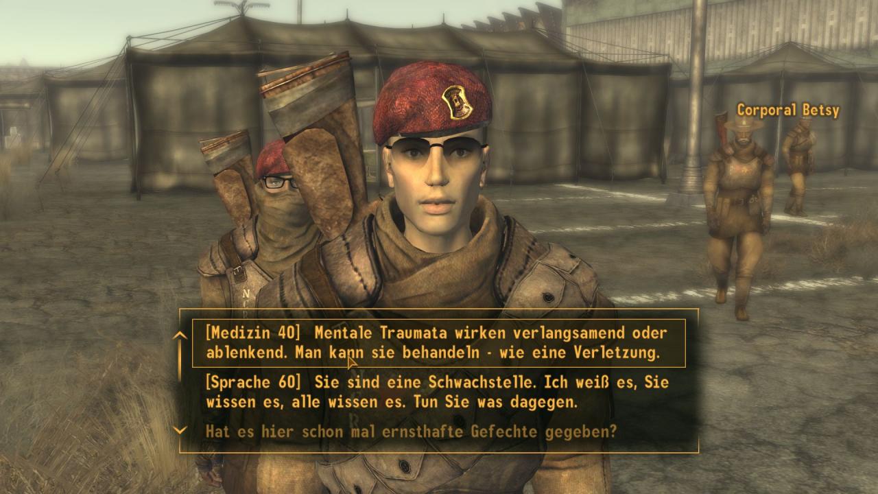 [28/10/2010] In Fallout: New Vegas hingen die Dialogoptionen noch von den Skills ab, es gab weitaus mehr Entscheidungsmöglichkeiten als in Falllout 4.